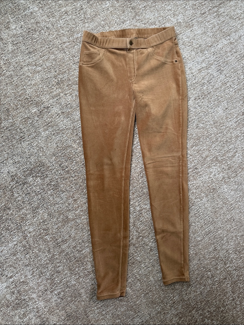 HUE Tan Faux Suede Skinny Leggings
